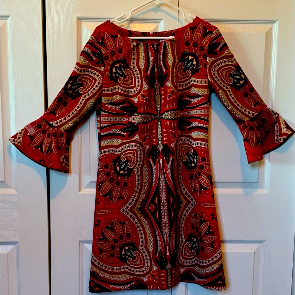 Red, Black & White Dress
